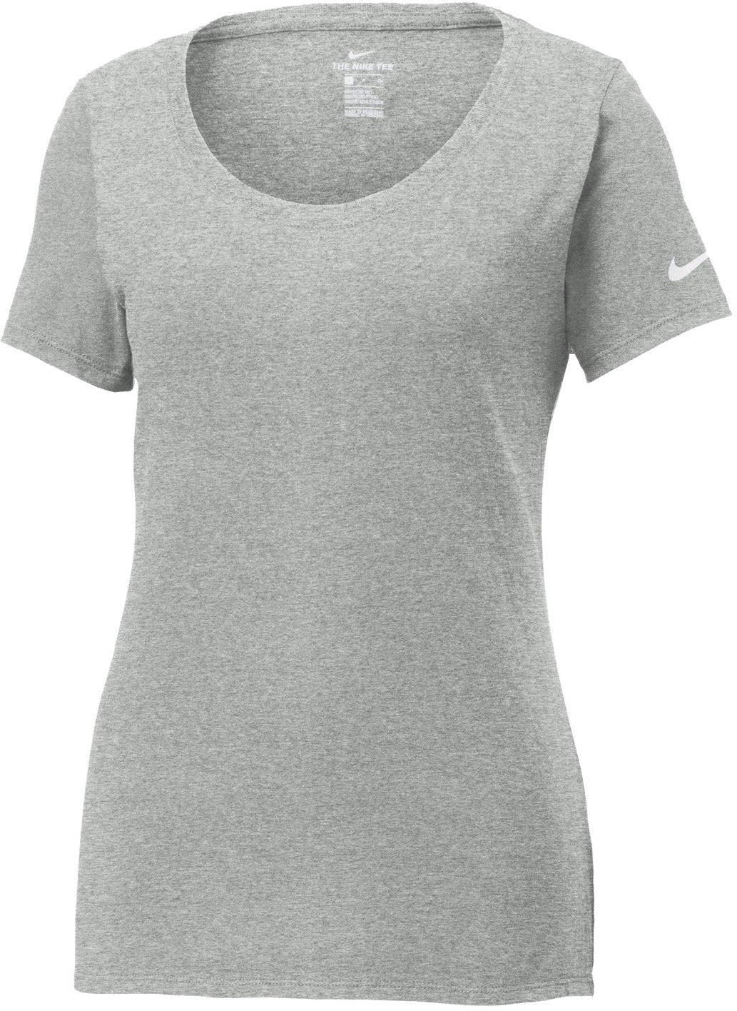 no-logo Closeout - NIKE Ladies Core Cotton Scoop Neck Tee-Discontinued-NIKE-Dark Grey Heather-S-Thread Logic