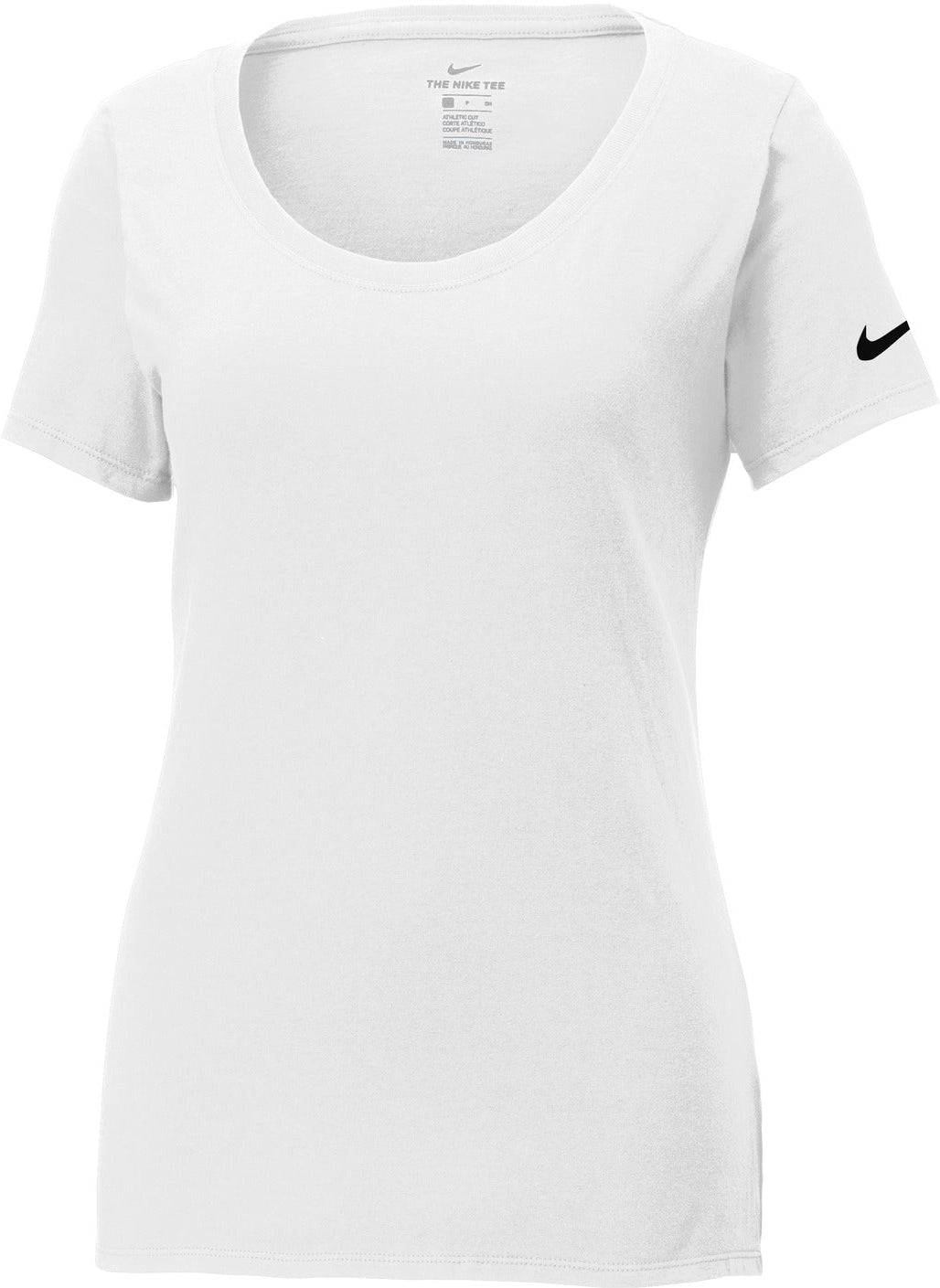 no-logo Closeout - NIKE Ladies Core Cotton Scoop Neck Tee-Discontinued-NIKE-White-S-Thread Logic