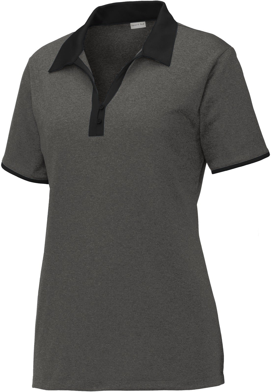 Closeout - Sport-Tek Ladies Heather Contender Contrast Polo-Discontinued-Sport-Tek-Graphite Heather/Black-M-Thread Logic
