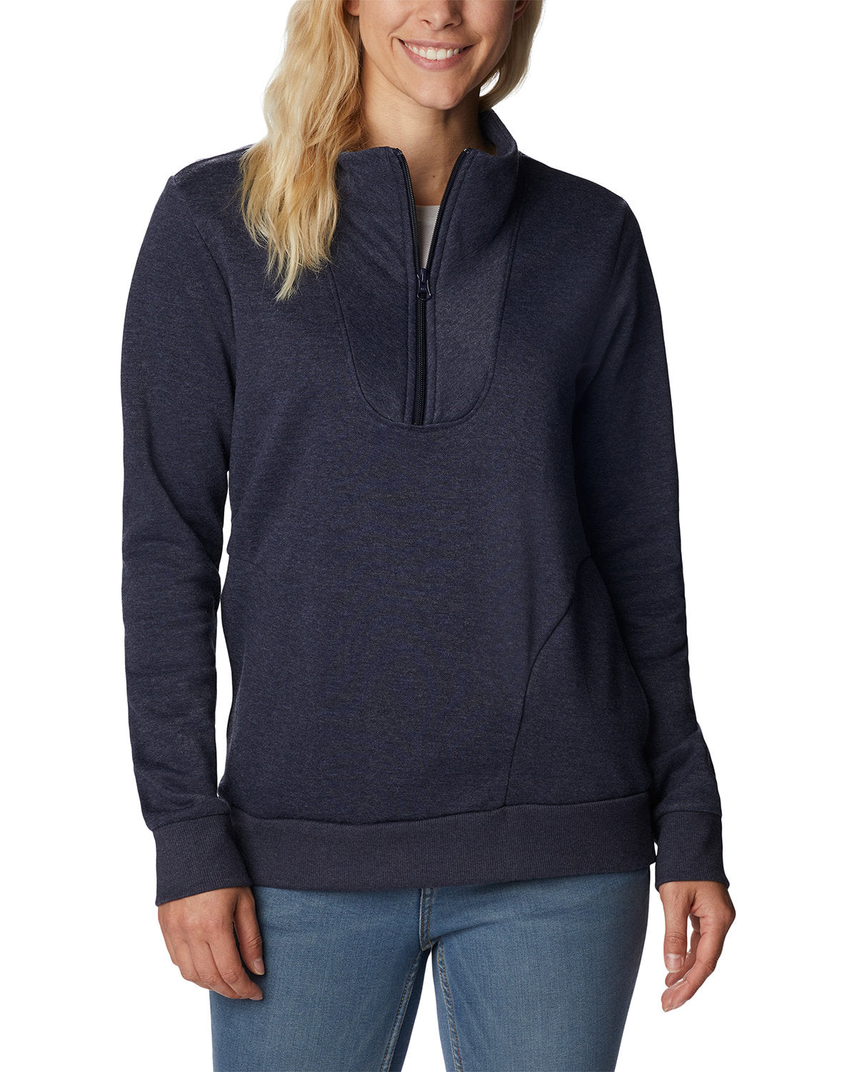 Columbia Ladies Hart Mountain Quarter-Zip-Knits and Layering-Columbia-Navy-XS-Thread Logic