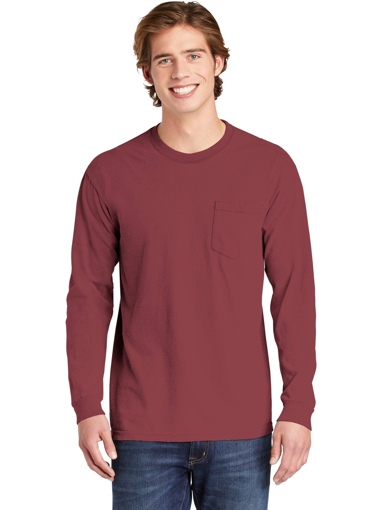 no-logo Comfort Colors Heavyweight Ring Spun Long Sleeve Pocket Tee-Regular-Comfort Colors-Thread Logic