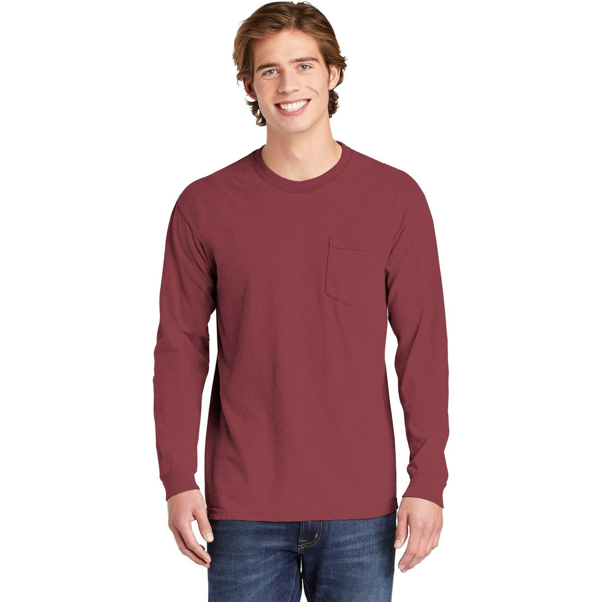 no-logo Comfort Colors Heavyweight Ring Spun Long Sleeve Pocket Tee-Regular-Comfort Colors-Thread Logic