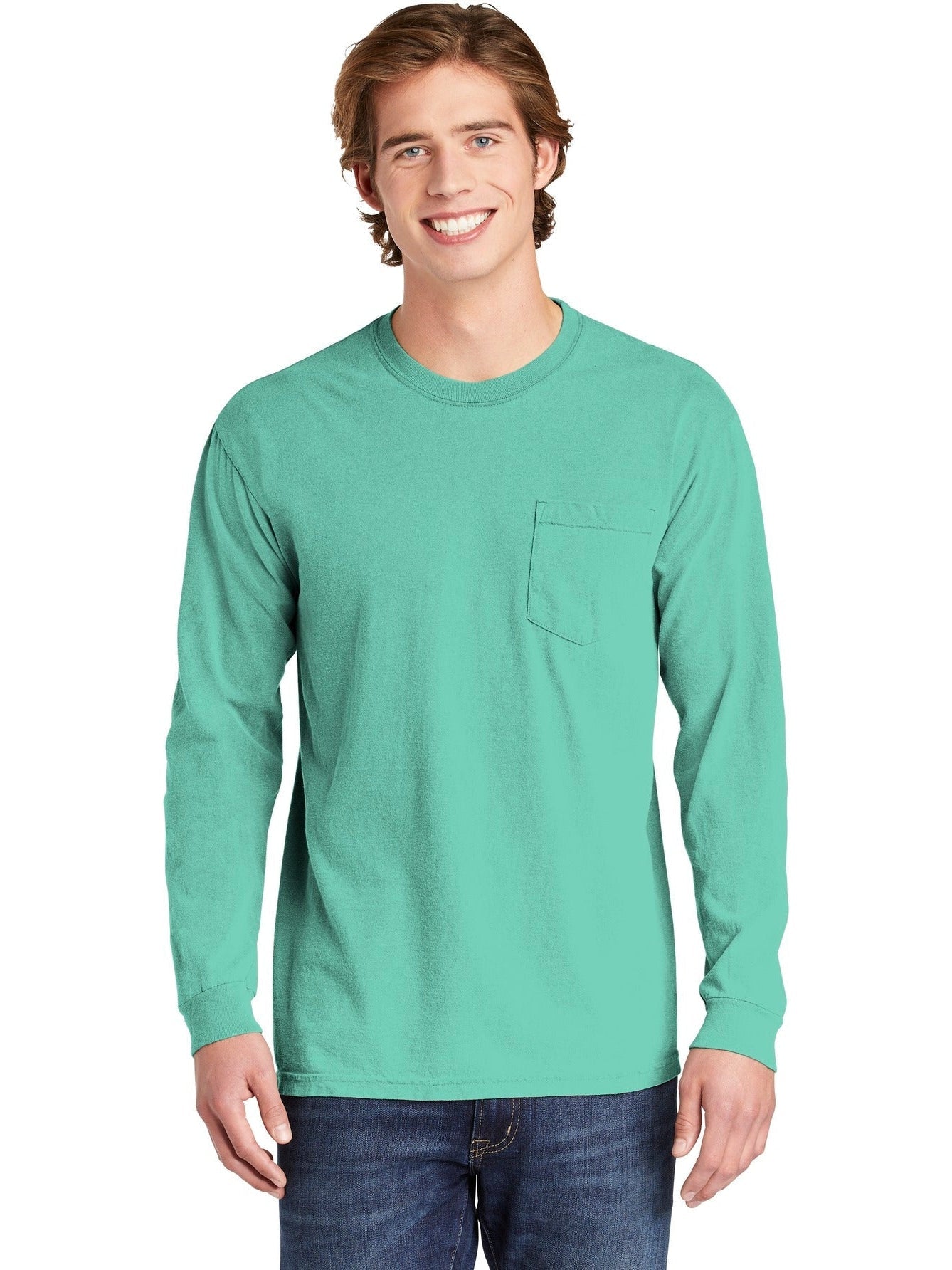 no-logo Comfort Colors Heavyweight Ring Spun Long Sleeve Pocket Tee-Regular-Comfort Colors-Thread Logic