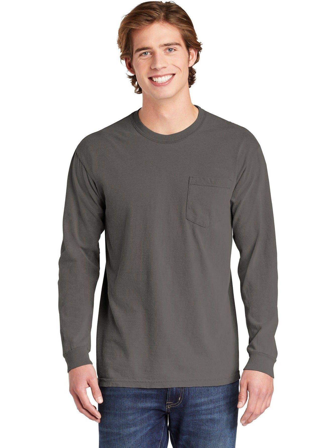 no-logo Comfort Colors Heavyweight Ring Spun Long Sleeve Pocket Tee-Regular-Comfort Colors-Thread Logic