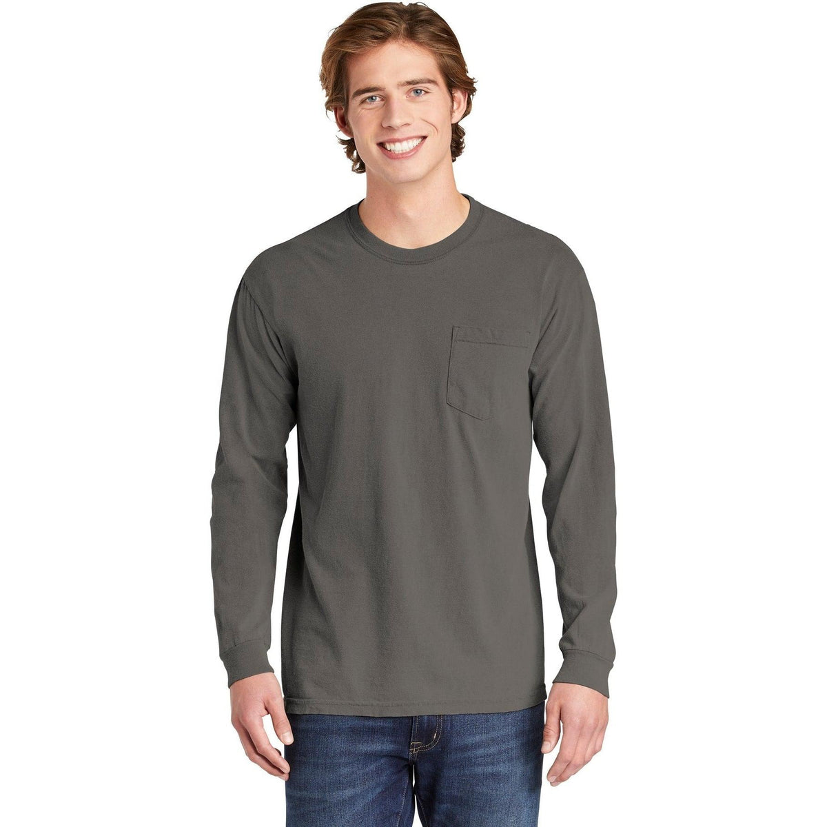 no-logo Comfort Colors Heavyweight Ring Spun Long Sleeve Pocket Tee-Regular-Comfort Colors-Thread Logic