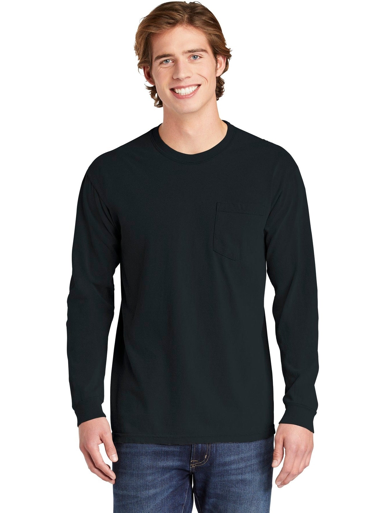 no-logo Comfort Colors Heavyweight Ring Spun Long Sleeve Pocket Tee-Regular-Comfort Colors-Thread Logic
