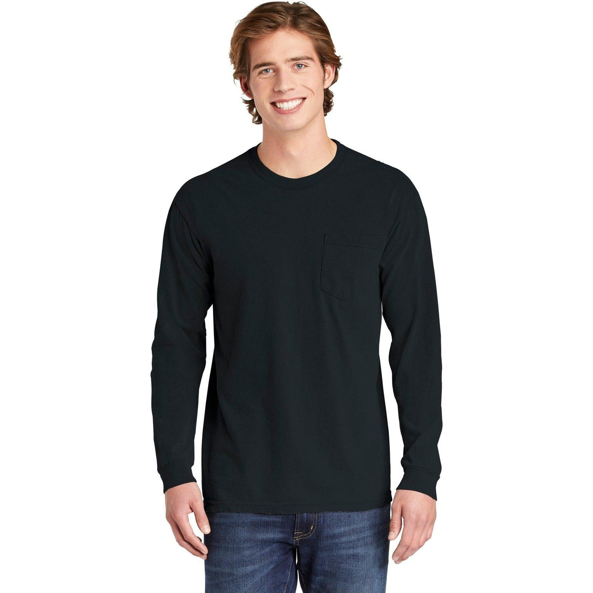no-logo Comfort Colors Heavyweight Ring Spun Long Sleeve Pocket Tee-Regular-Comfort Colors-Thread Logic