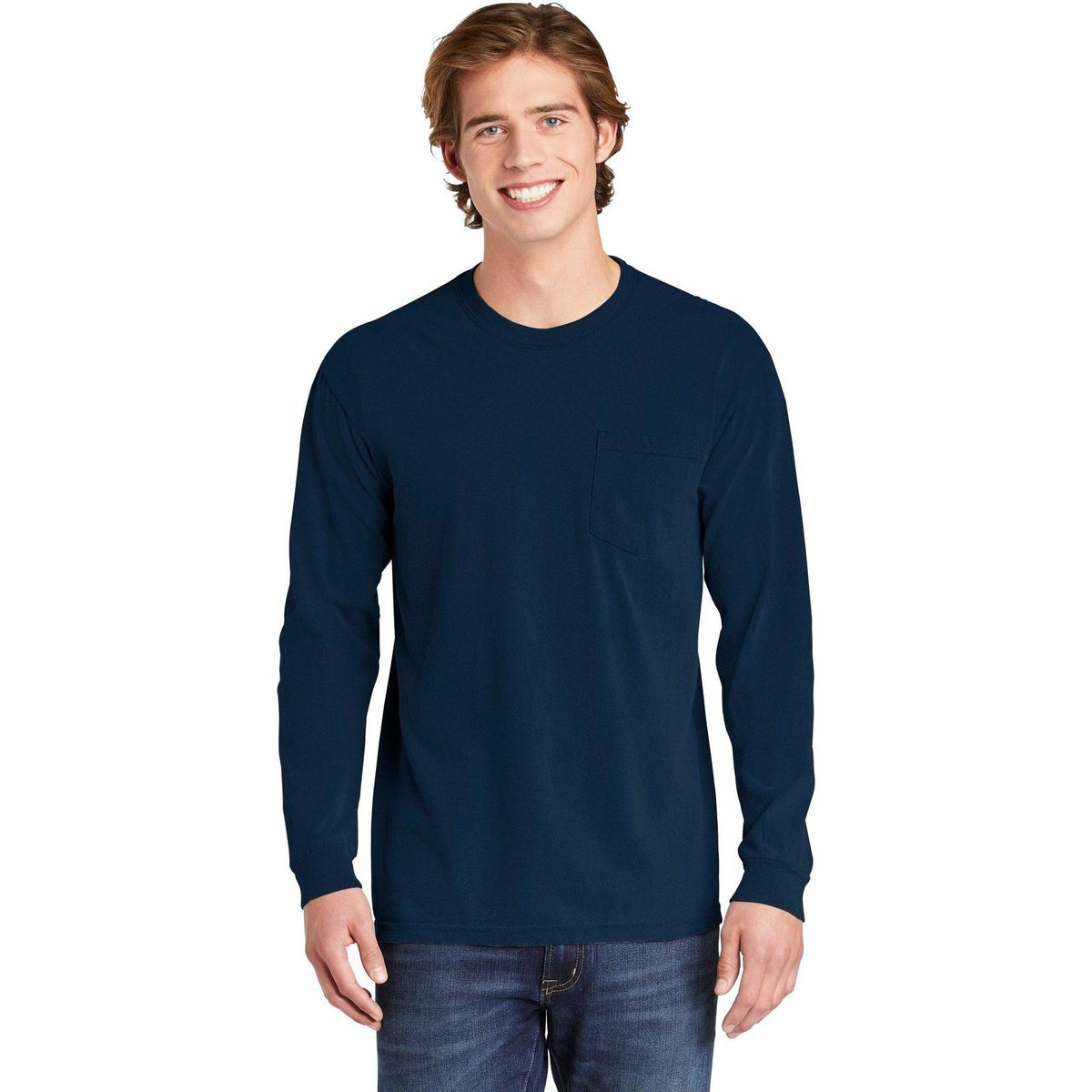 no-logo Comfort Colors Heavyweight Ring Spun Long Sleeve Pocket Tee-Regular-Comfort Colors-Thread Logic