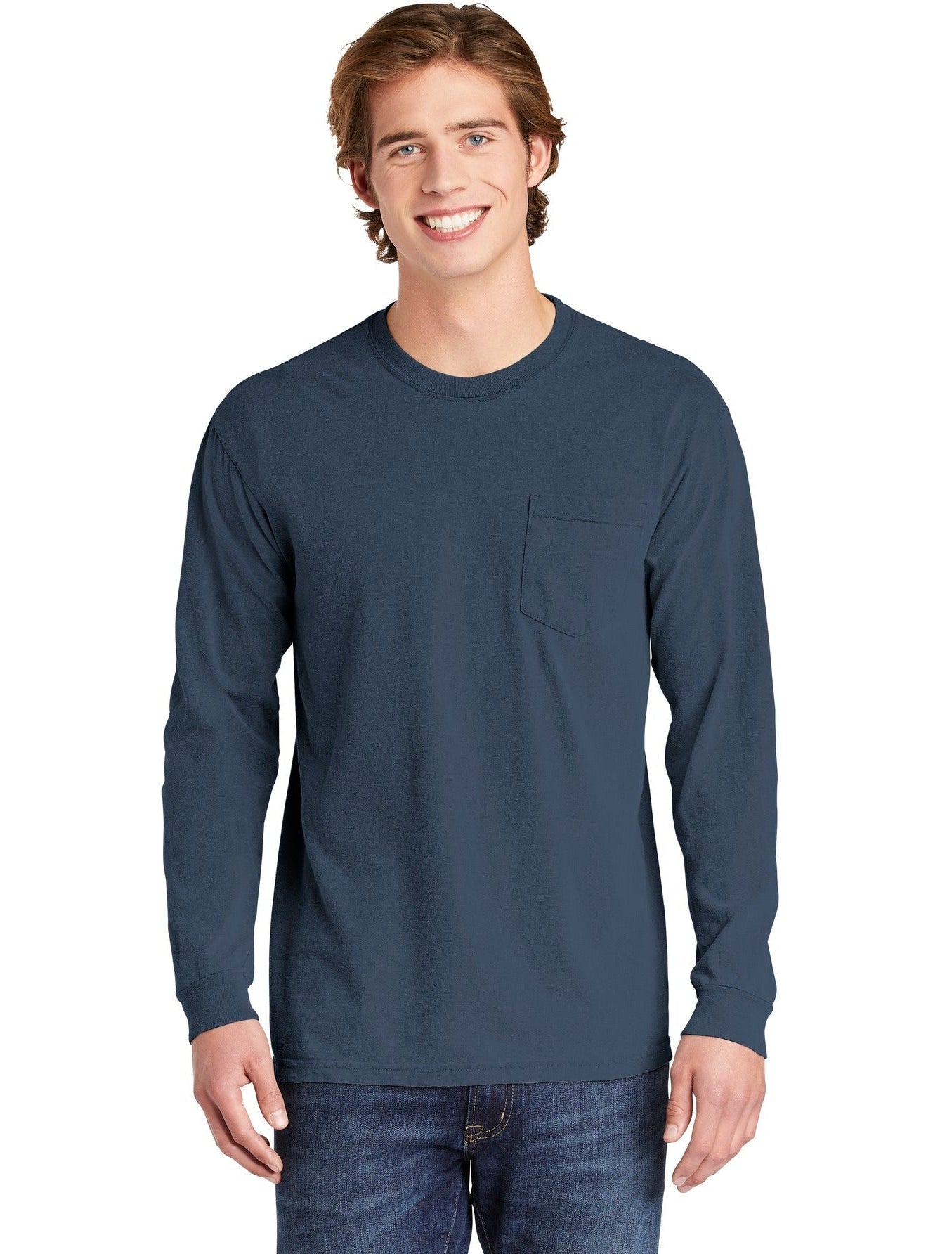 no-logo Comfort Colors Heavyweight Ring Spun Long Sleeve Pocket Tee-Regular-Comfort Colors-Thread Logic