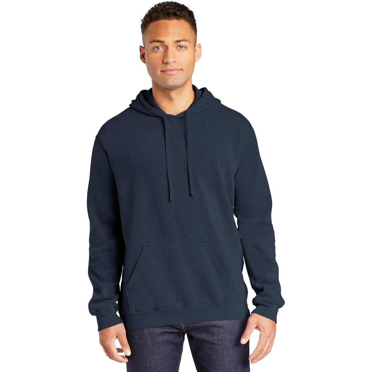 no-logo Comfort Colors Ring Spun Hooded Sweatshirt-Regular-Comfort Colors-True Navy-S-Thread Logic