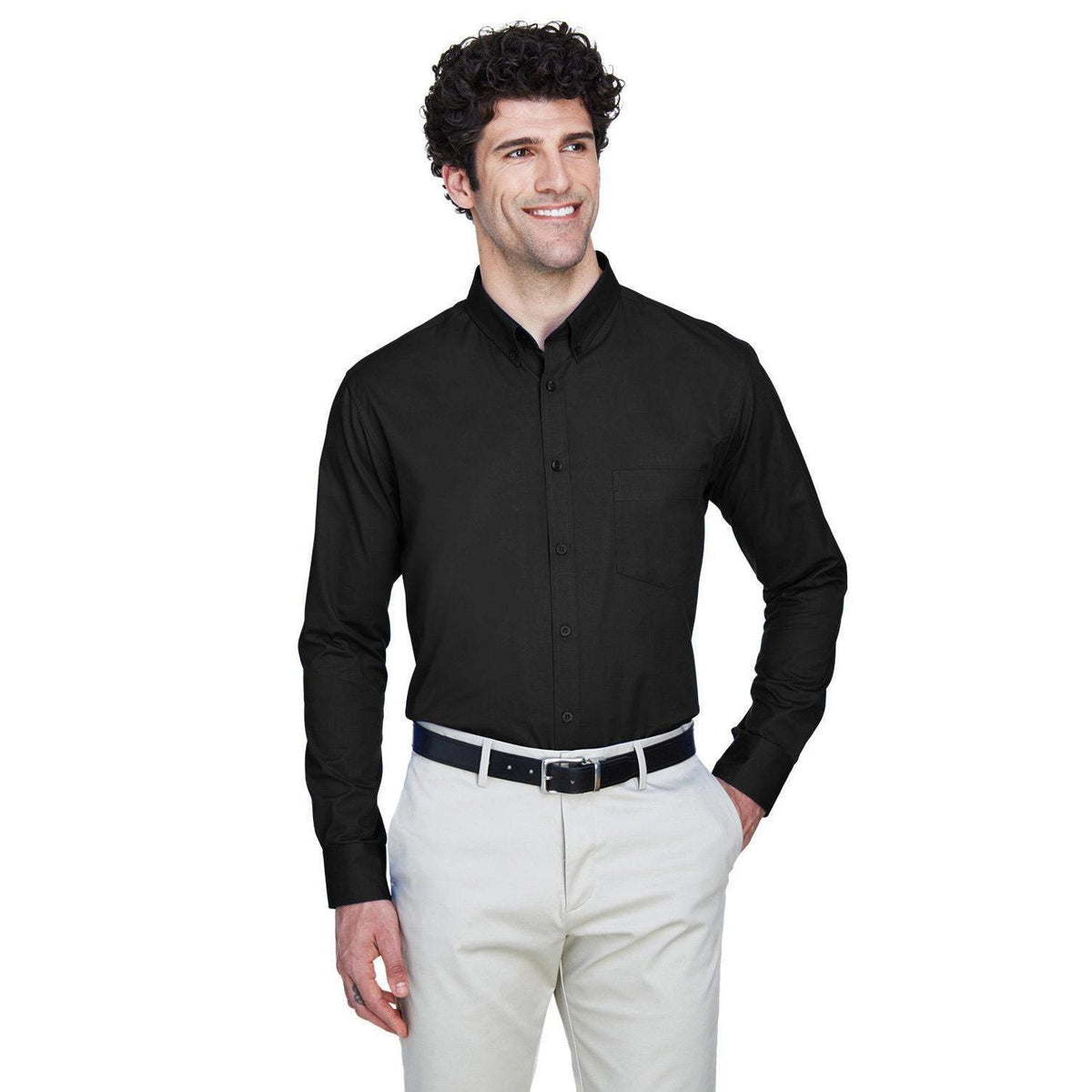 no-logo Core 365 Easy Care Shirt-Men's Dress Shirts-CORE365-Black-S-Thread Logic