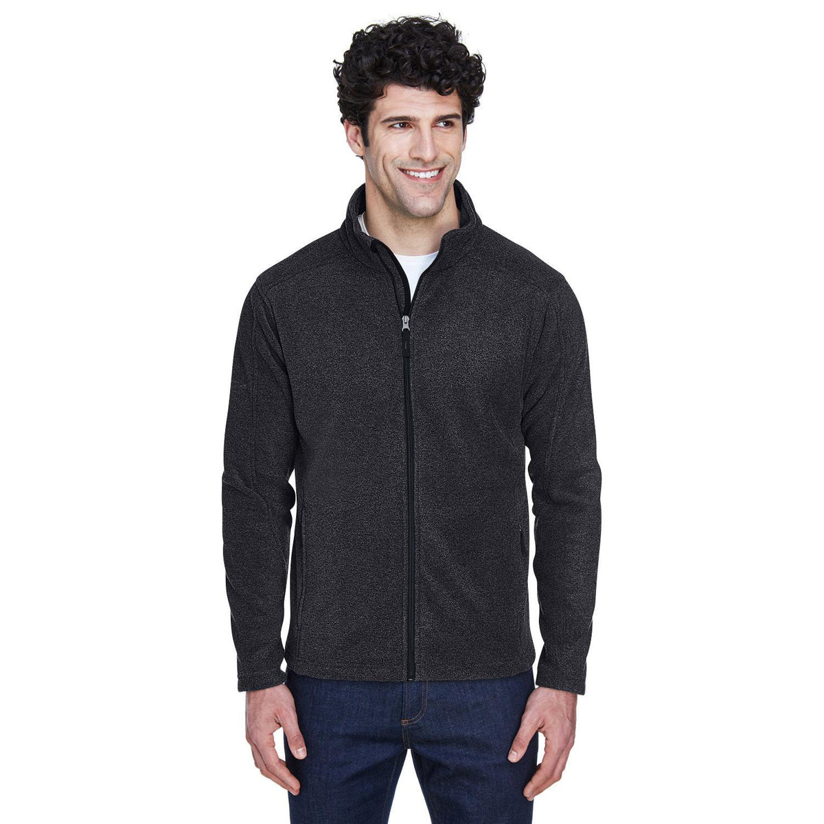 no-logo Core 365 Fleece Jacket-Men's Jackets-CORE365-Heather Charcoal-S-Thread Logic