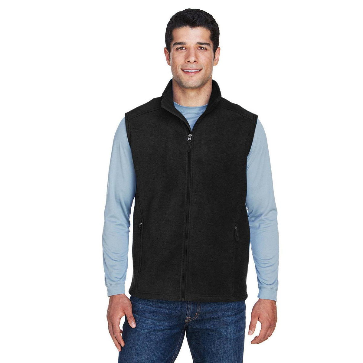 no-logo Core 365 Journey Fleece Vest-Men's Layering-CORE365-Black-S-Thread Logic