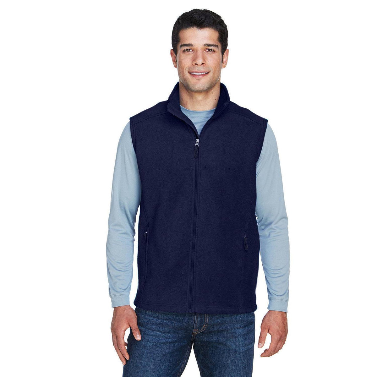 no-logo Core 365 Journey Fleece Vest-Men's Layering-CORE365-Classic Navy-S-Thread Logic