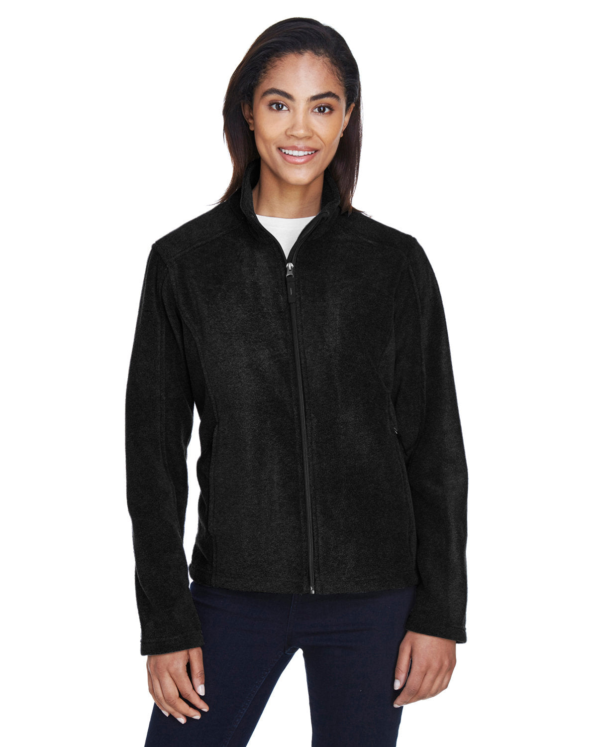 Core 365 Ladies Fleece Jacket-Ladies Jackets-CORE365-Black-XS-Thread Logic