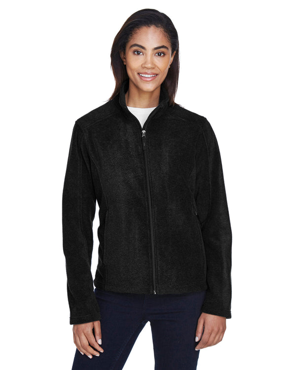  Core 365 Ladies Fleece Jacket-Ladies Jackets-CORE365-Black-XS-Thread Logic