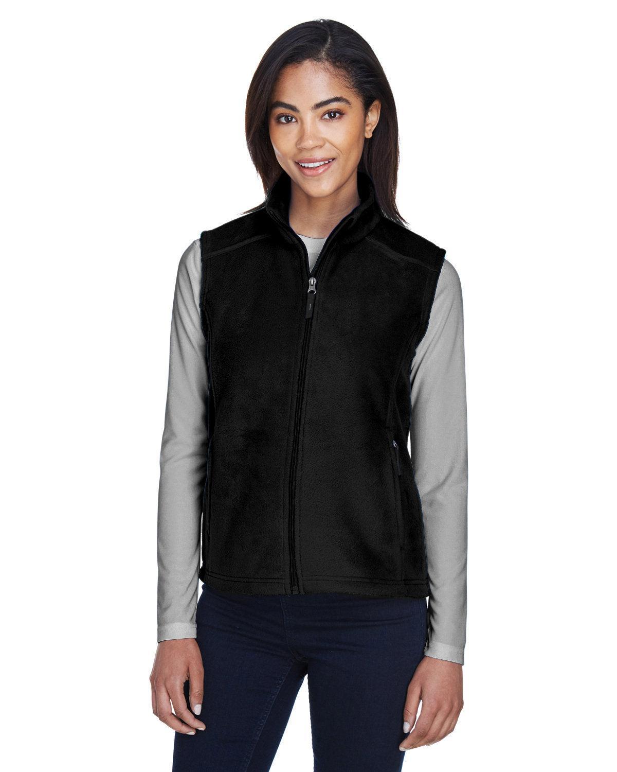 Core 365 Ladies Journey Fleece Vest-Ladies Layering-CORE365-Black-XS-Thread Logic