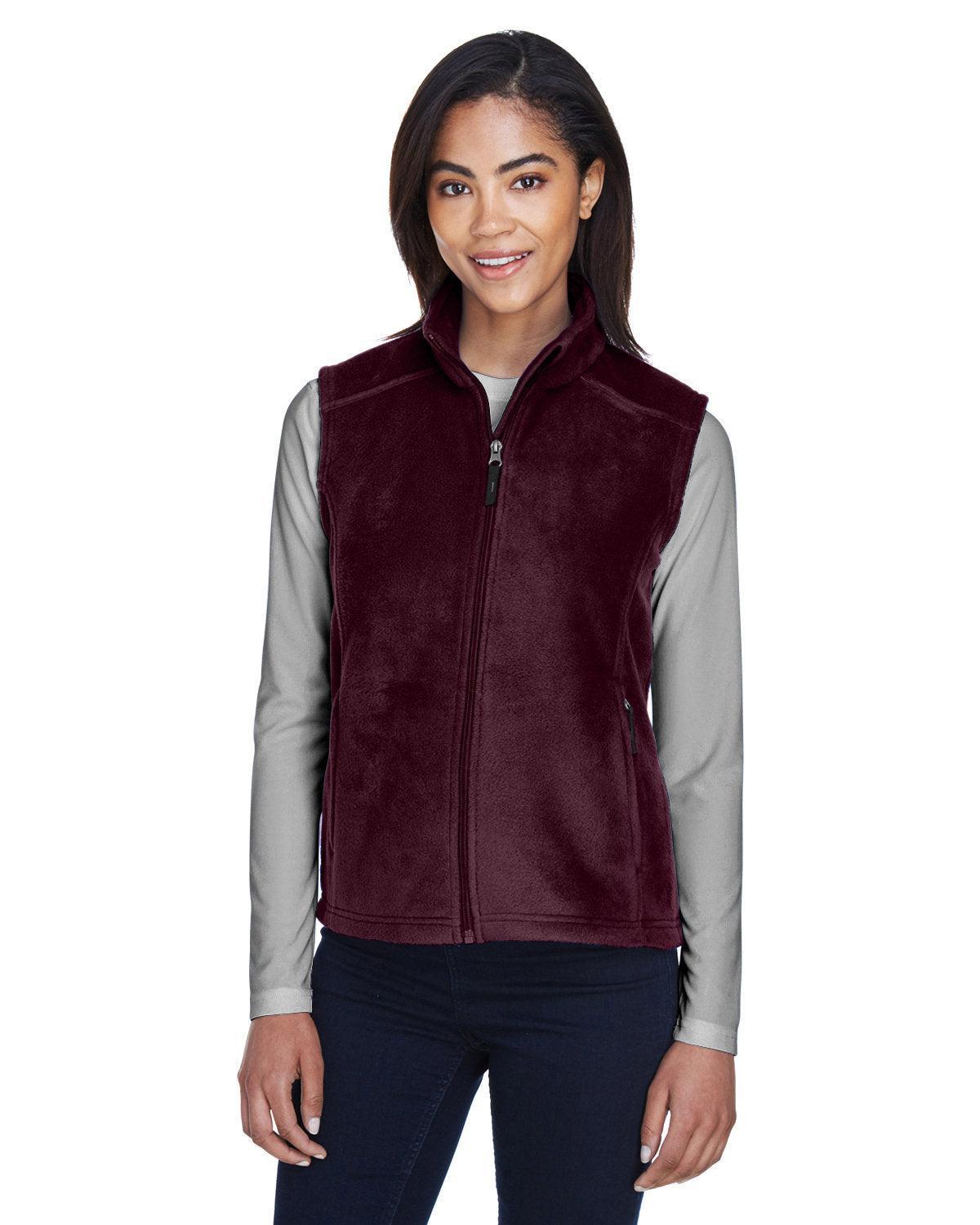 Core 365 Ladies Journey Fleece Vest-Ladies Layering-CORE365-Burgundy-XS-Thread Logic