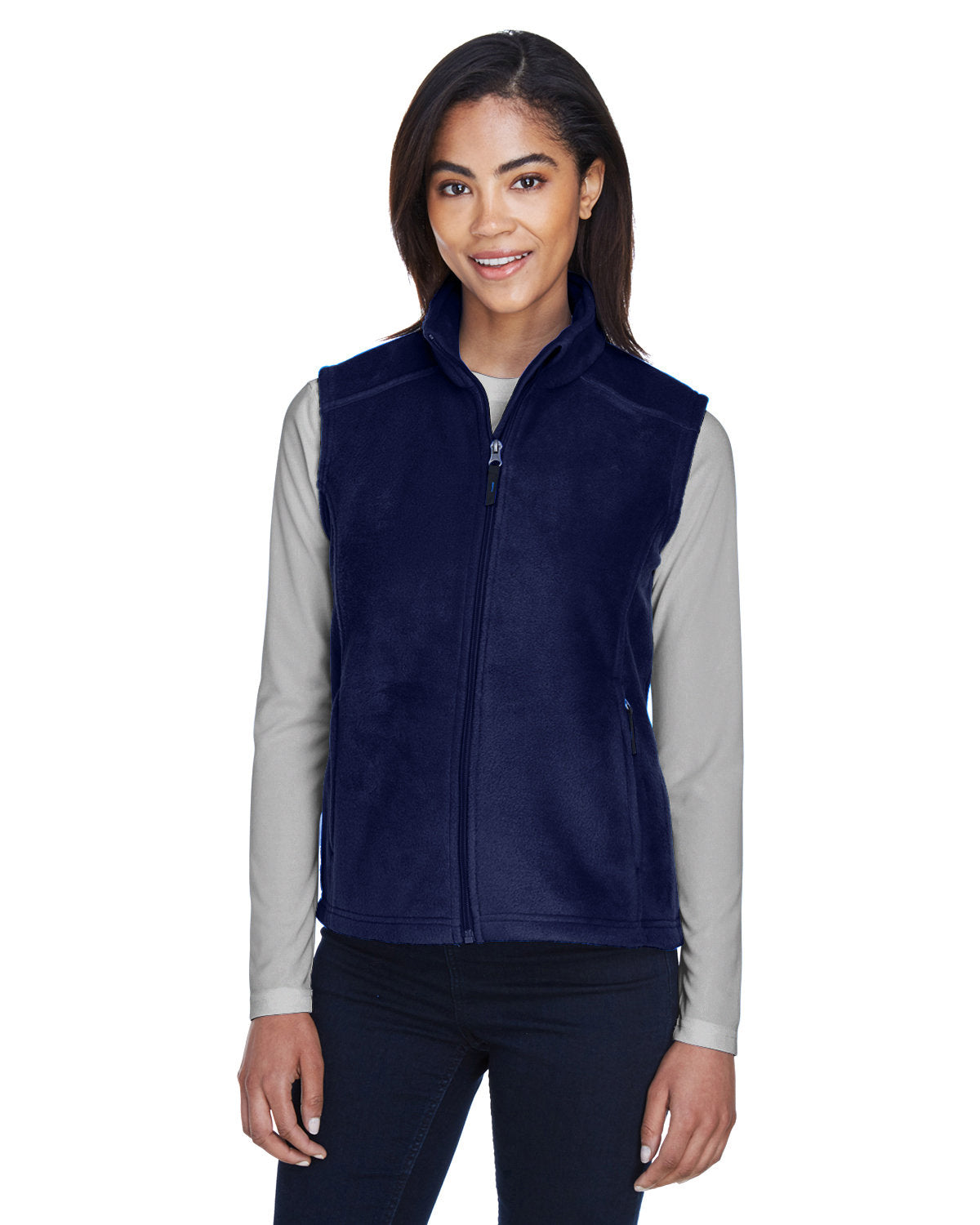 Core 365 Ladies Journey Fleece Vest-Ladies Layering-CORE365-Classic Navy-XS-Thread Logic