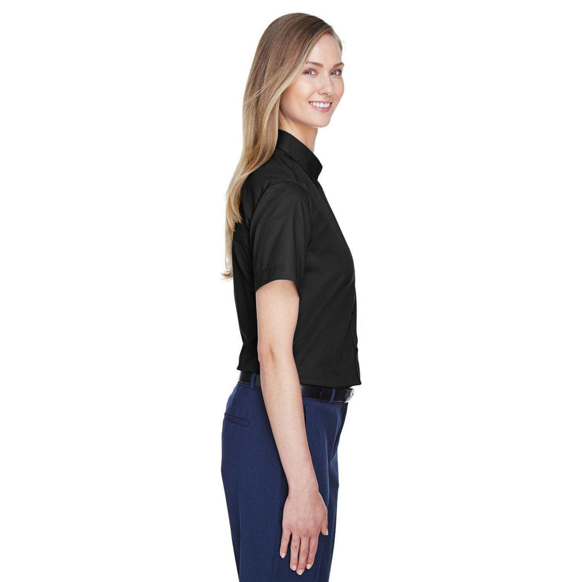 no-logo Core 365 Women's Optimum Short-Sleeve Twill Shirt-Dress Shirts-CORE365-Thread Logic