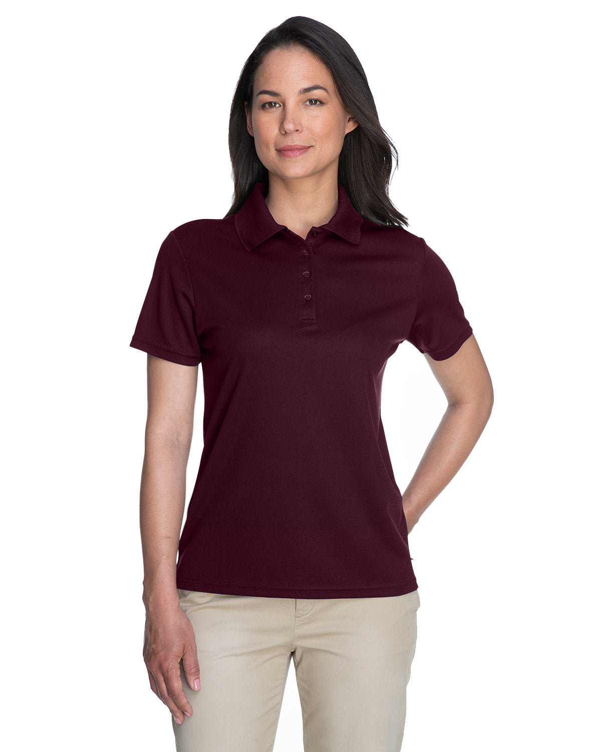 Core 365 Ladies Performance Pique Polo-Ladies Polos-CORE365-Burgundy-XS-Thread Logic