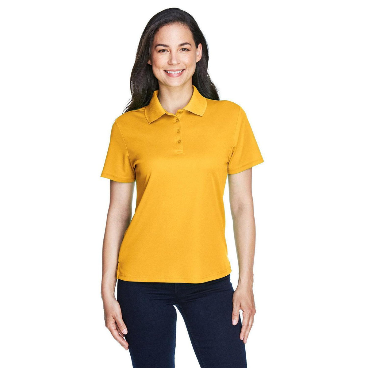 no-logo Core 365 Women's Performance Pique Polo-Ladies Polos-CORE365-Campus Gold-XS-Thread Logic