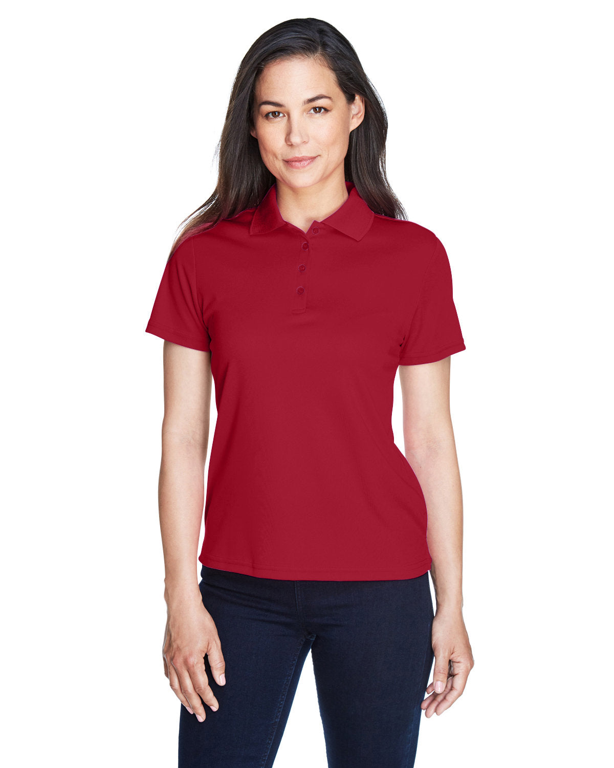 Core 365 Ladies Performance Pique Polo-Ladies Polos-CORE365-Classic Red-XS-Thread Logic