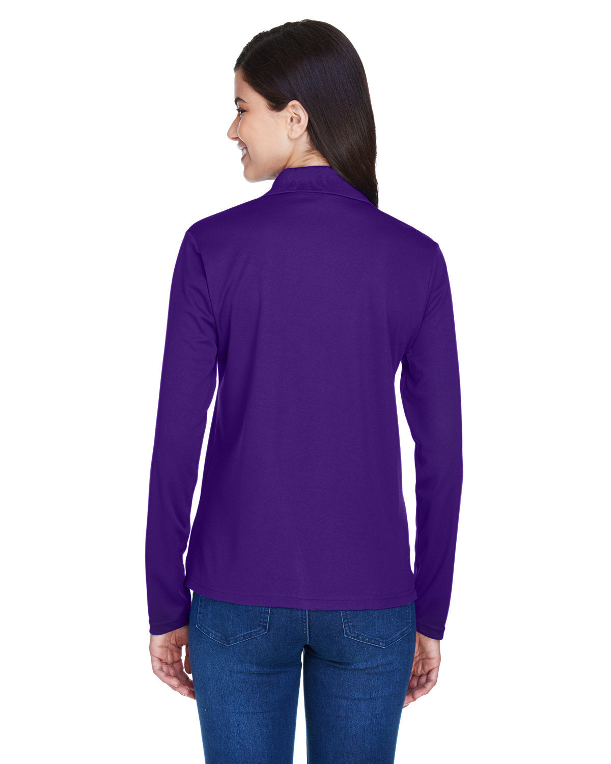 no-logo Core 365 Ladies Pinnacle Performance Long-Sleeve Pique Polo-Ladies Polos-CORE365-Thread Logic