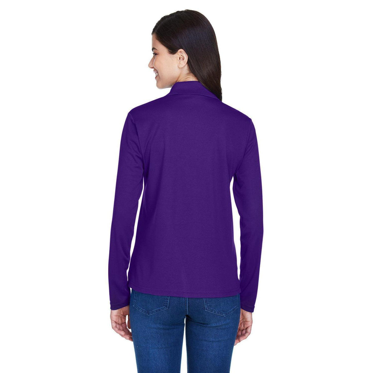 no-logo Core 365 Women's Pinnacle Performance Long-Sleeve Pique Polo-Ladies Polos-CORE365-Thread Logic