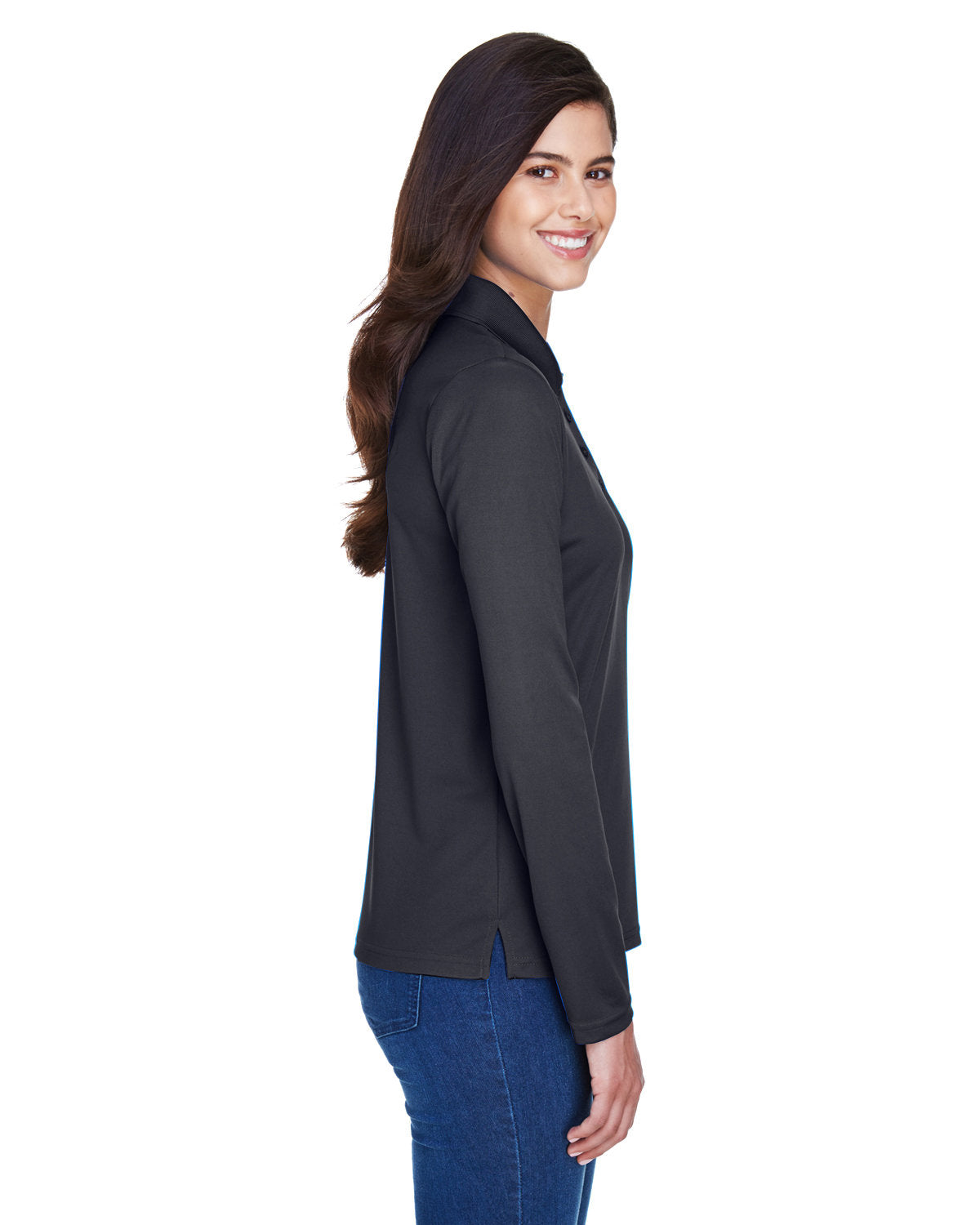 no-logo Core 365 Ladies Pinnacle Performance Long-Sleeve Pique Polo-Ladies Polos-CORE365-Thread Logic