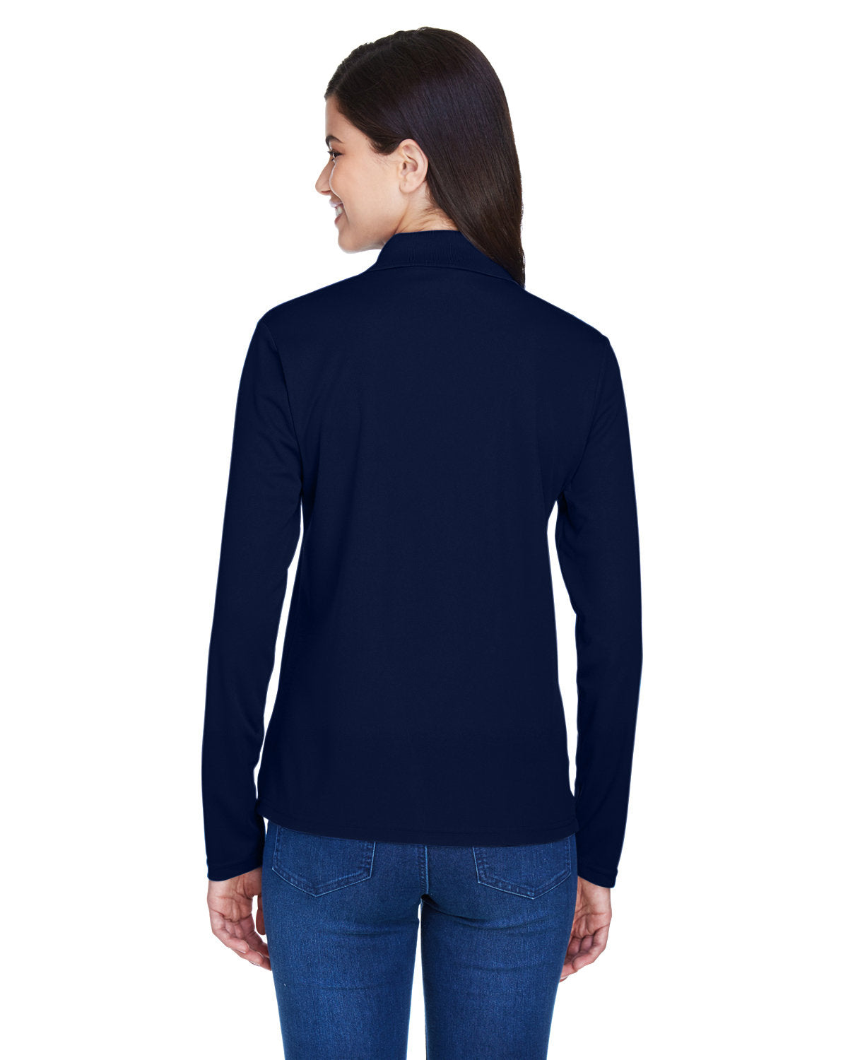 no-logo Core 365 Ladies Pinnacle Performance Long-Sleeve Pique Polo-Ladies Polos-CORE365-Thread Logic