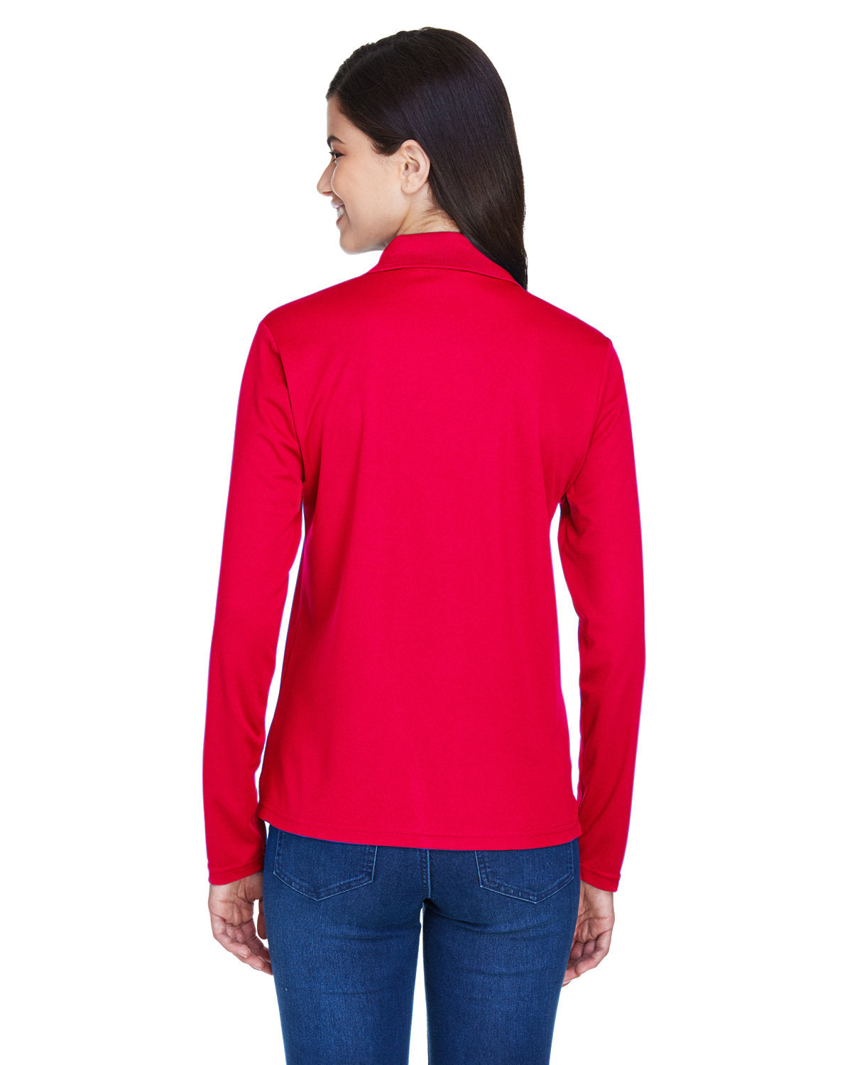 no-logo Core 365 Ladies Pinnacle Performance Long-Sleeve Pique Polo-Ladies Polos-CORE365-Thread Logic