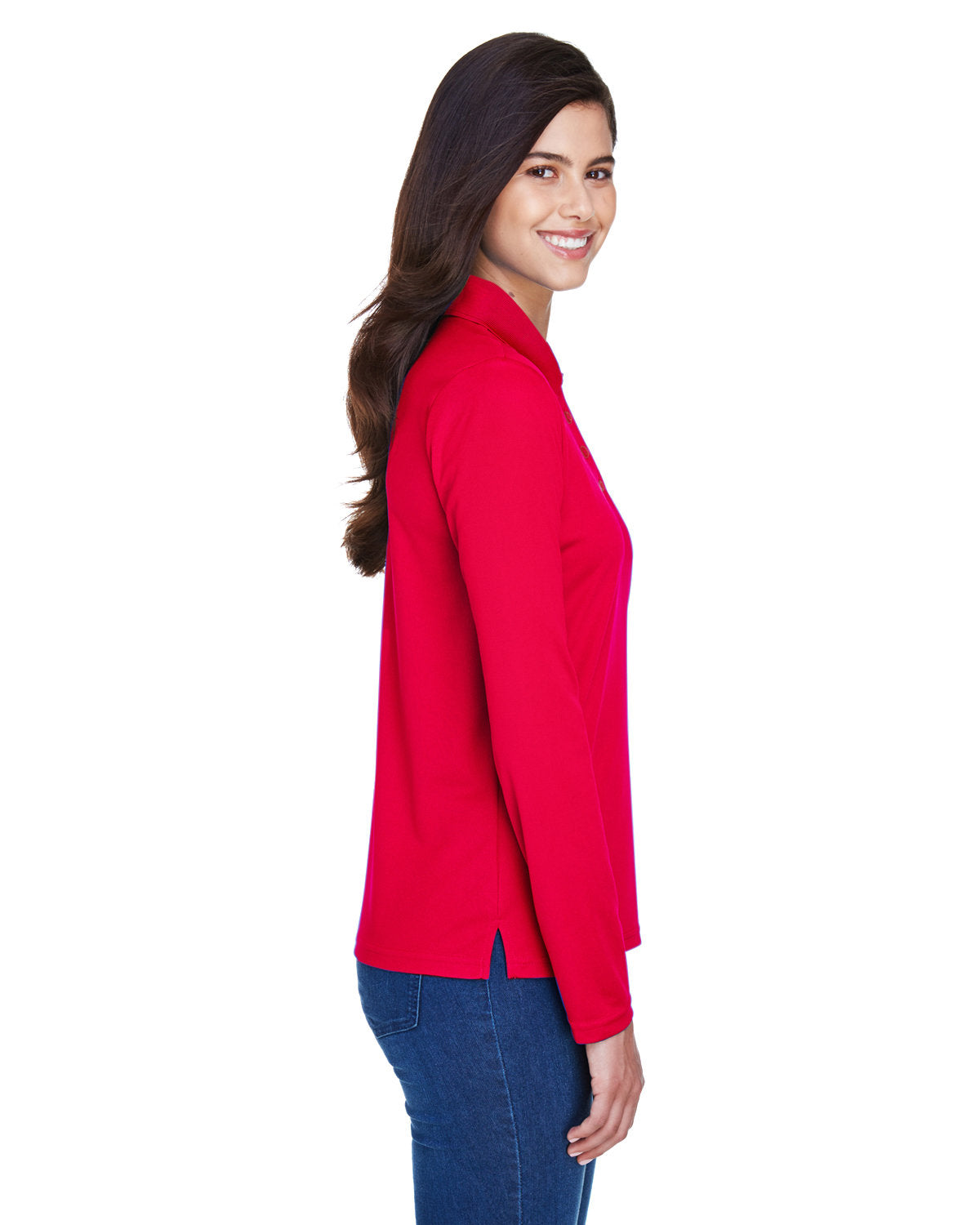 no-logo Core 365 Ladies Pinnacle Performance Long-Sleeve Pique Polo-Ladies Polos-CORE365-Thread Logic