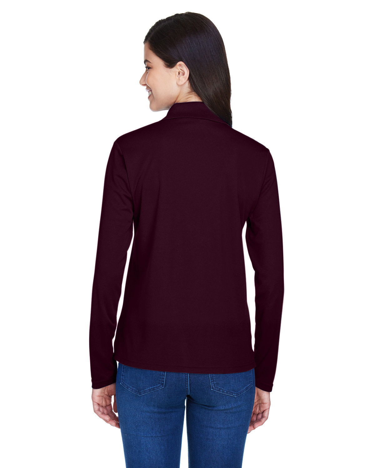 no-logo Core 365 Ladies Pinnacle Performance Long-Sleeve Pique Polo-Ladies Polos-CORE365-Thread Logic