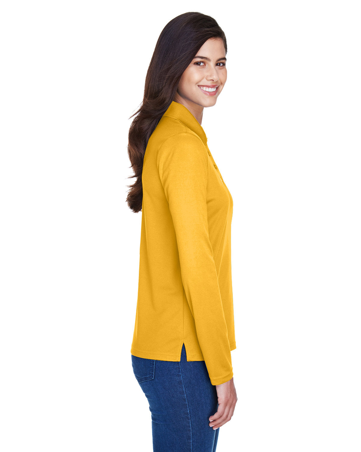 no-logo Core 365 Ladies Pinnacle Performance Long-Sleeve Pique Polo-Ladies Polos-CORE365-Thread Logic