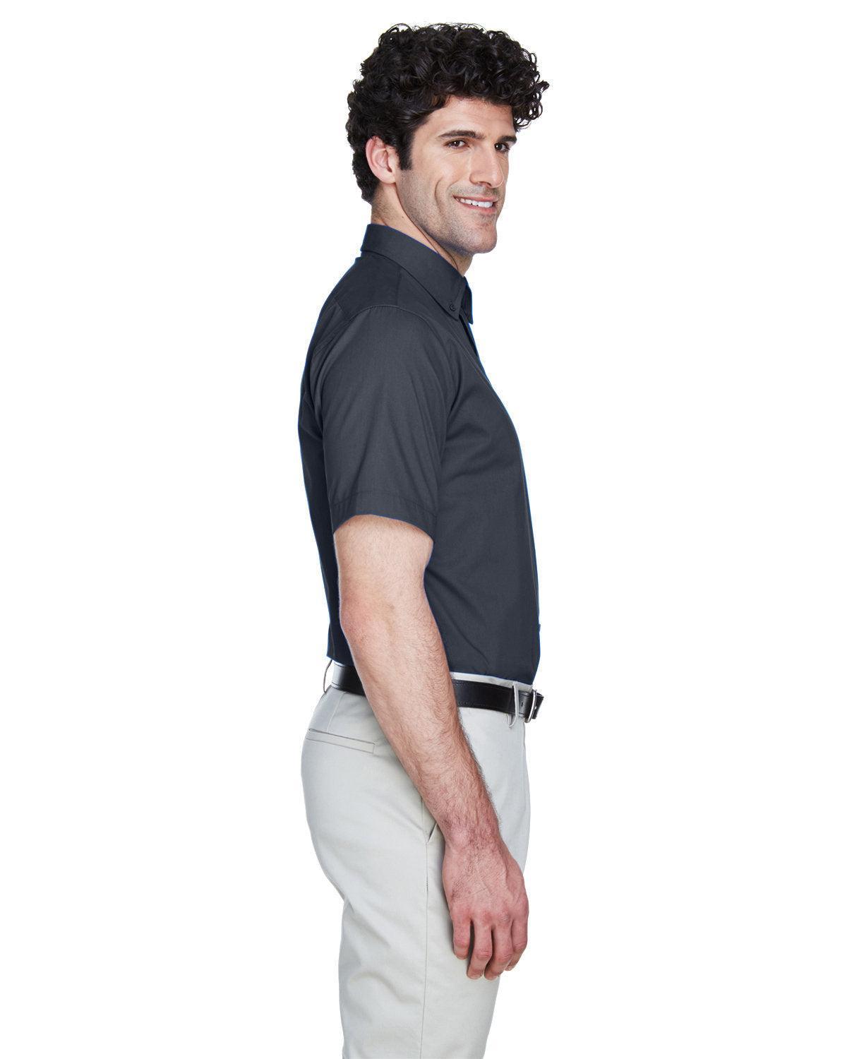 no-logo Core 365 Optimum Short-Sleeve Twill Shirt-Men's Dress Shirts-CORE365-Thread Logic