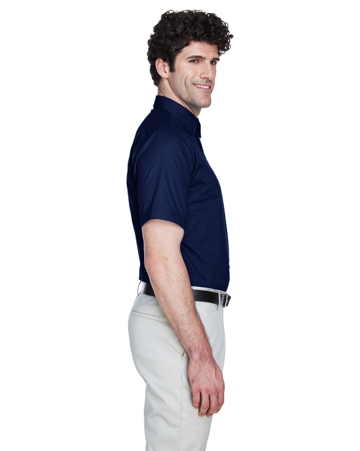 no-logo Core 365 Optimum Short-Sleeve Twill Shirt-Men's Dress Shirts-CORE365-Thread Logic