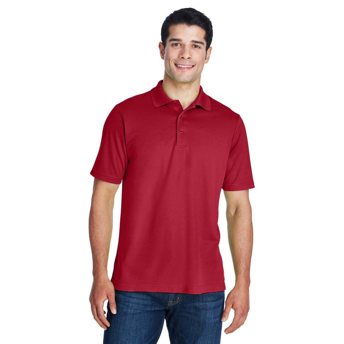logo-left Core 365 Performance Pique Polo Shirt-Men's Polos-CORE365-Classic Red-S-Thread Logic