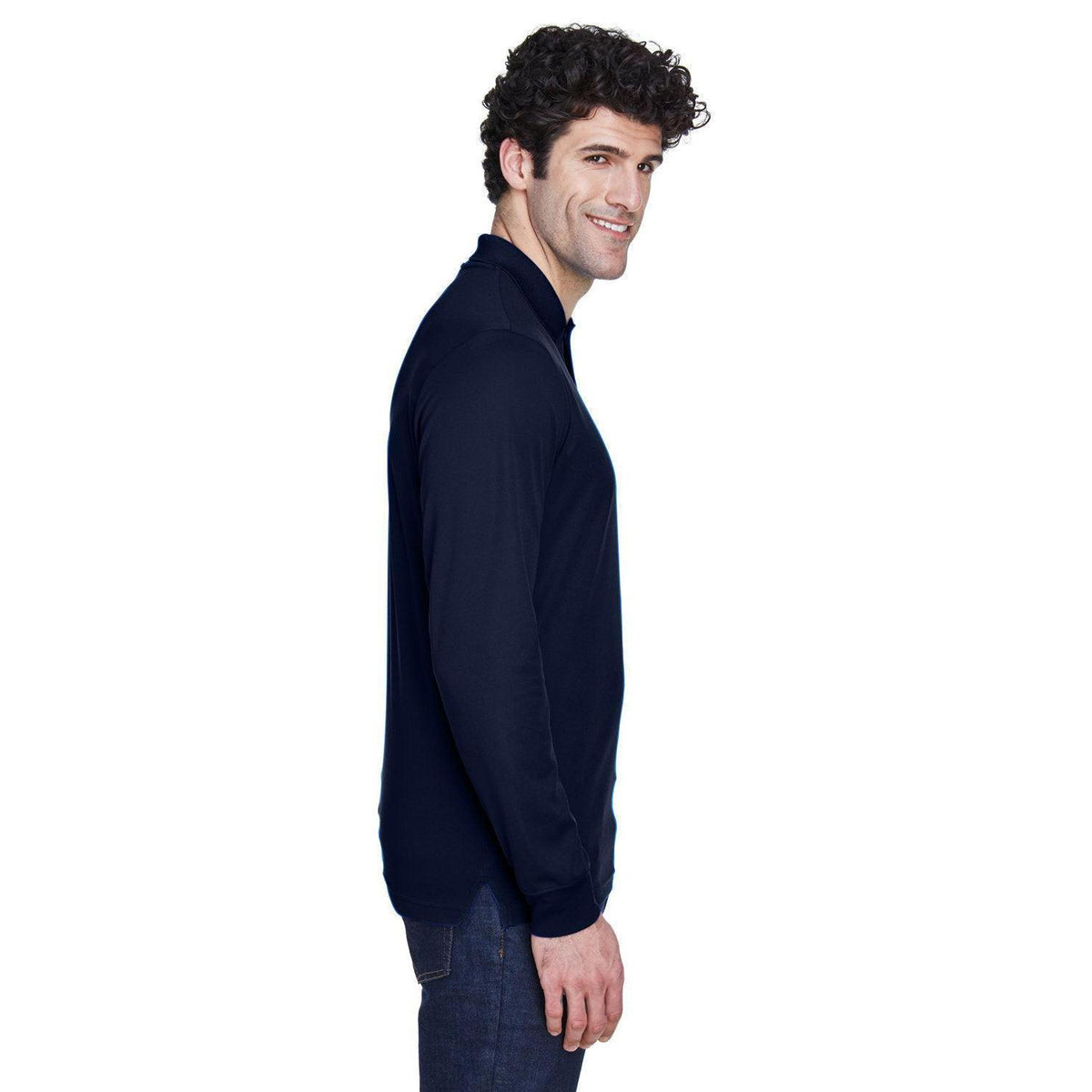 no-logo Core 365 Pinnacle Performance Long-Sleeve Pique Polo-Polos-CORE365-Thread Logic