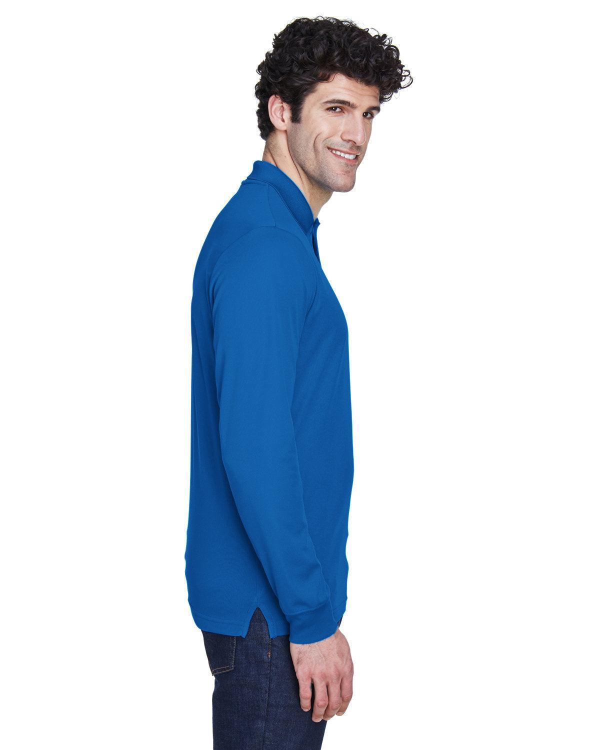no-logo Core 365 Pinnacle Performance Long-Sleeve Pique Polo-Men's Polos-CORE365-Thread Logic