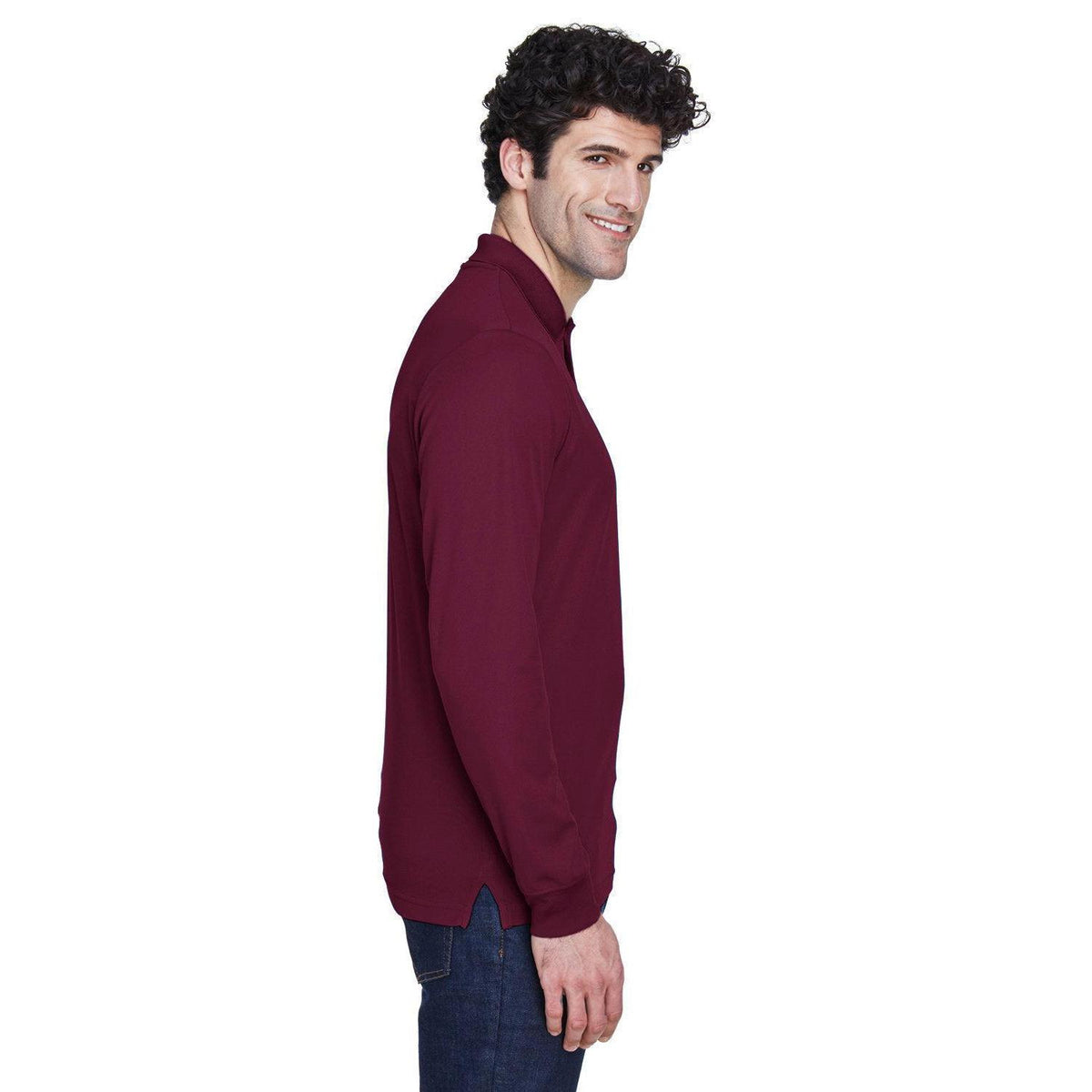 no-logo Core 365 Pinnacle Performance Long-Sleeve Pique Polo-Polos-CORE365-Thread Logic