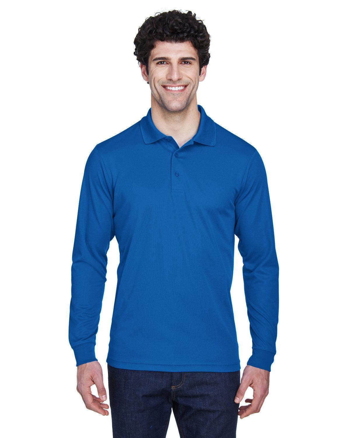 Core 365 Pinnacle Performance Long-Sleeve Pique Polo-Men's Polos-CORE365-True Royal-S-Thread Logic