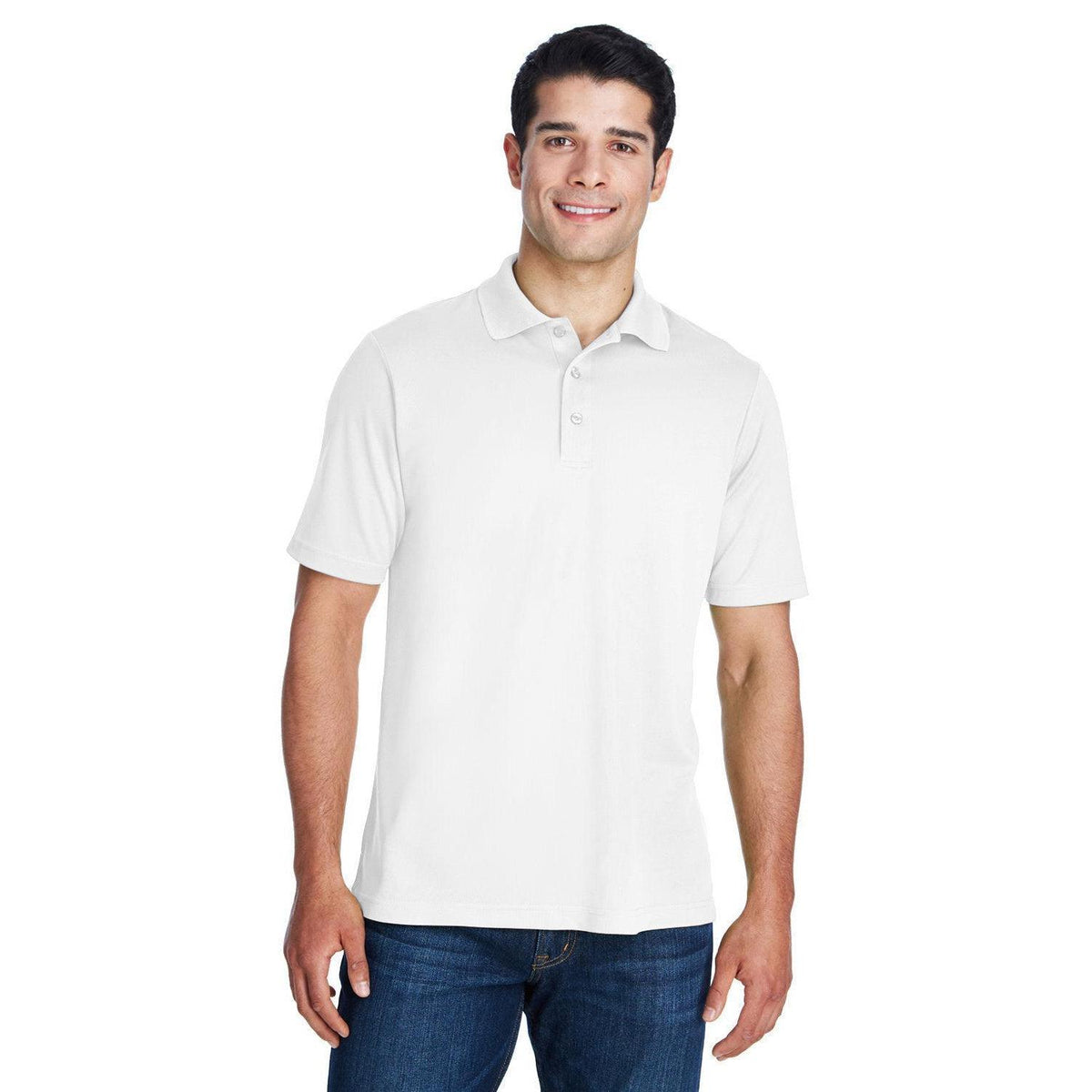 no-logo Core 365 Tall Performance Pique Polo Shirt-Men's Polos-CORE365-White-LT-Thread Logic