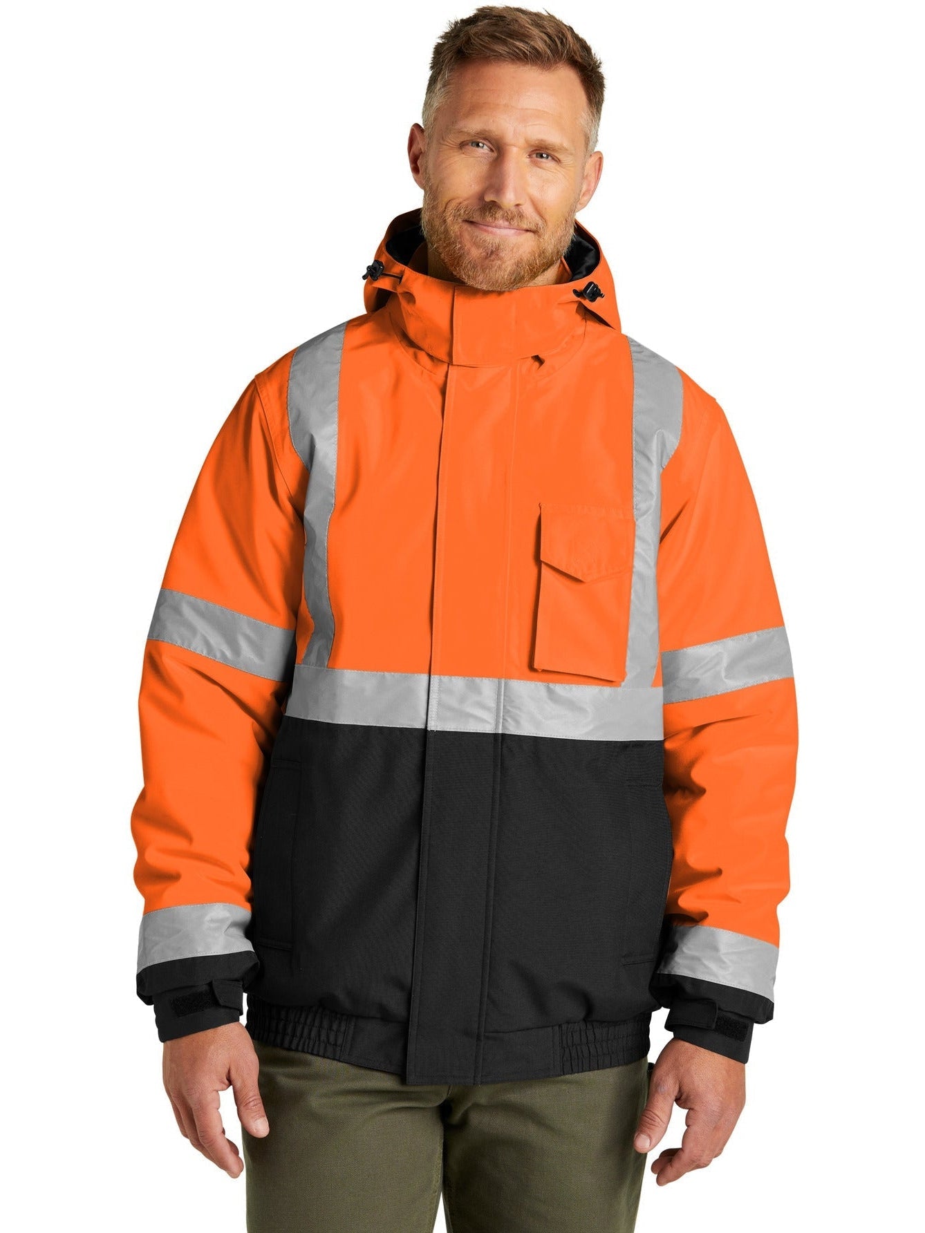 no-logo CornerStone ANSI 107 Class 3 Economy Waterproof Insulated Bomber Jacket-Regular-Cornerstone-Thread Logic