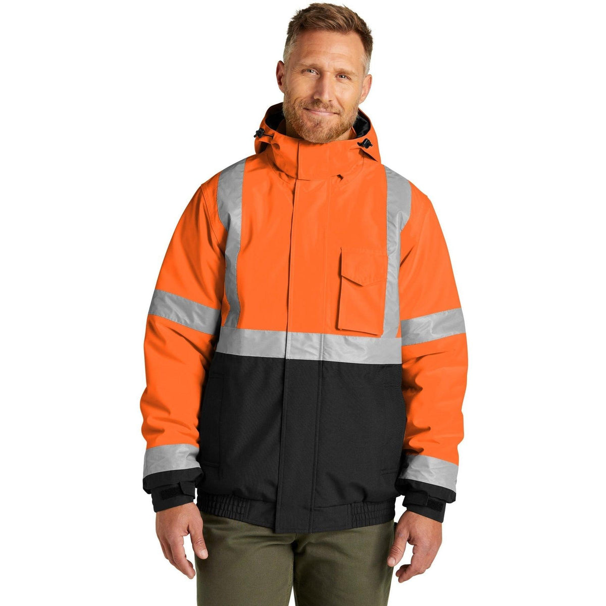 no-logo CornerStone ANSI 107 Class 3 Economy Waterproof Insulated Bomber Jacket-Regular-Cornerstone-Thread Logic