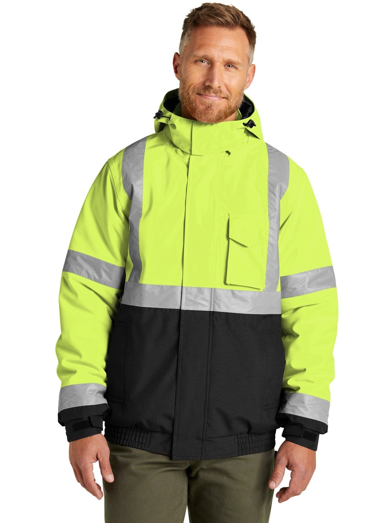 no-logo CornerStone ANSI 107 Class 3 Economy Waterproof Insulated Bomber Jacket-Regular-Cornerstone-Thread Logic