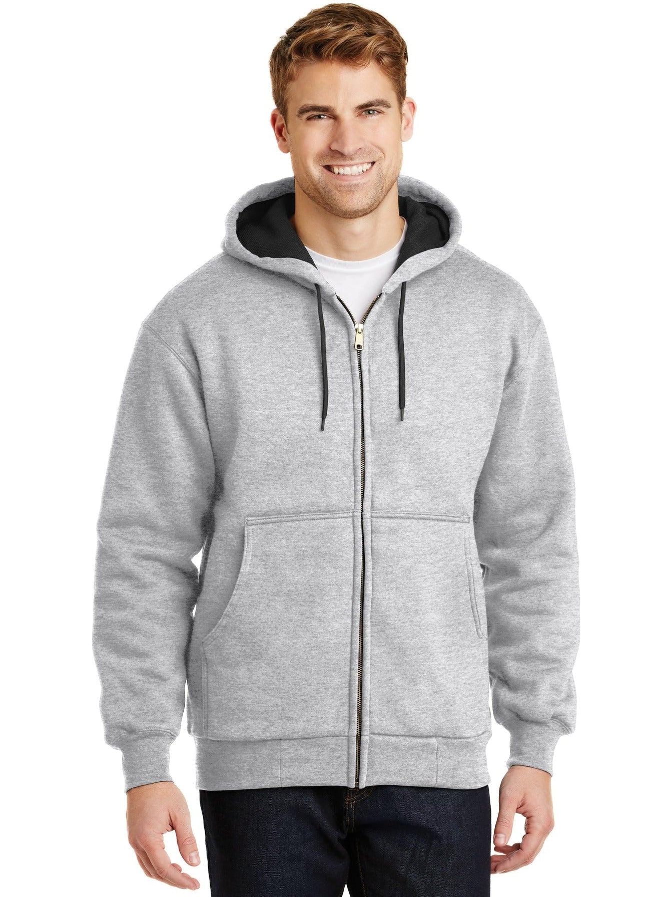 no-logo CornerStone Full-Zip Hooded Sweatshirt with Thermal Lining-Regular-Cornerstone-Thread Logic