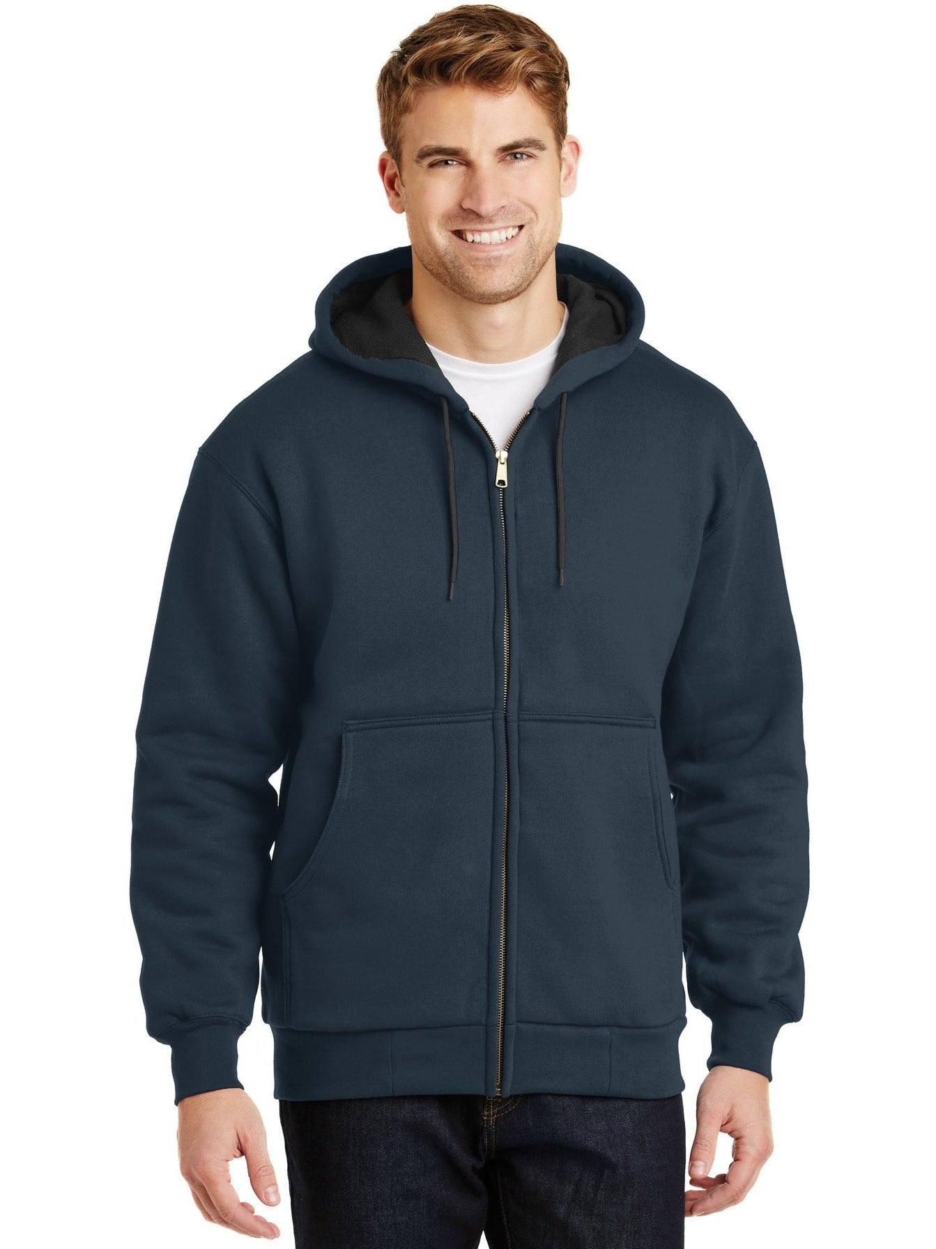 no-logo CornerStone Full-Zip Hooded Sweatshirt with Thermal Lining-Regular-Cornerstone-Thread Logic