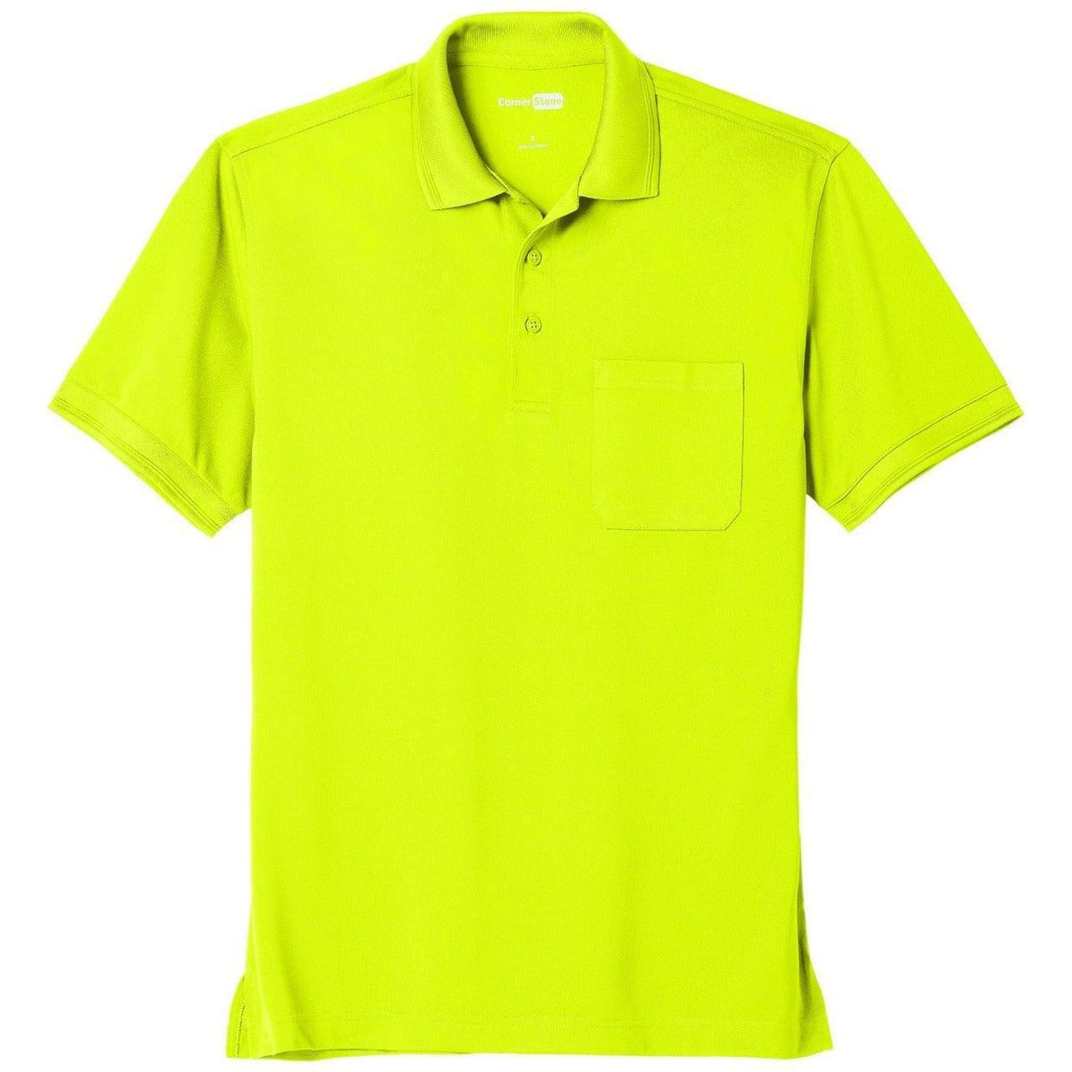 no-logo CornerStone Industrial Snag-Proof Pique Pocket Polo-Regular-Cornerstone-Safety Yellow-XS-Thread Logic