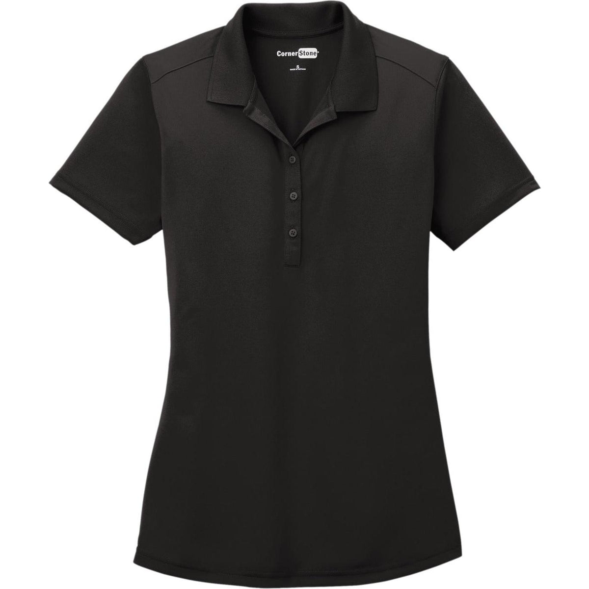 no-logo CornerStone Women's Select Lightweight Snag-Proof Polo-Regular-Cornerstone-Black-XS-Thread Logic